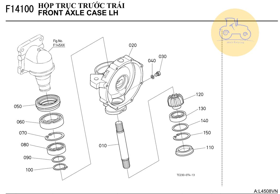 Hộp trục trước trái